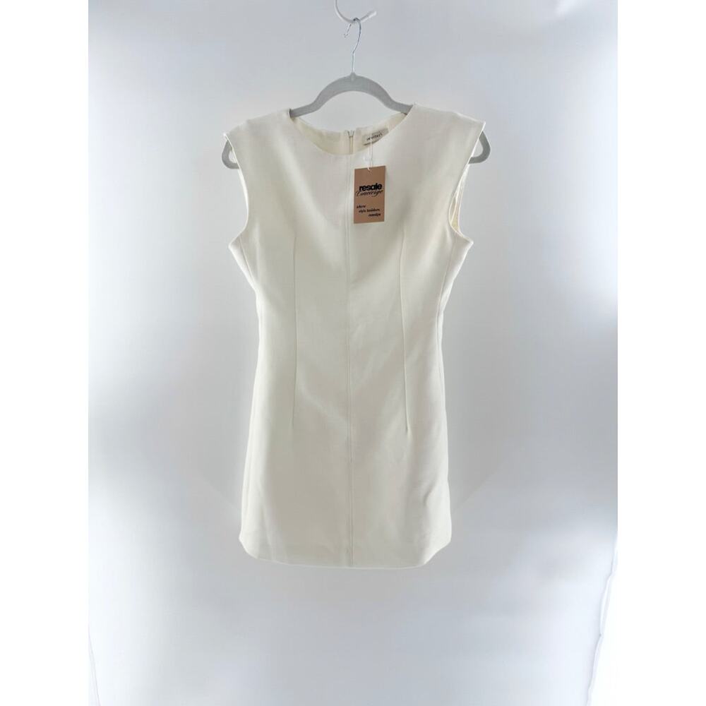 Parentezi Ellie Sleeveless Round Neck Mini Shift Dress Cream Women's Size XS